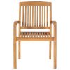 Stacking Patio Chairs with Cushions 6 pcs Solid Teak Wood