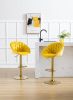 COOLMORE Swivel Bar Stools Set of 2 Adjustable Counter Height Chairs with Footrest for Kitchen, Dining Room 2PC/SET