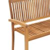 2-Seater Stacking Patio Bench 50.6" Solid Teak Wood