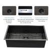 28 Inch Undermount Sink - 28'x18'x10' Gunmetal Black Undermount Kitchen Sink 16 Gauge 10 Inch Deep Single Bowl Kitchen Sink Basin