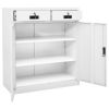 Office Cabinet White 35.4"x15.7"x40.2" Steel