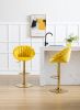 COOLMORE Swivel Bar Stools Set of 2 Adjustable Counter Height Chairs with Footrest for Kitchen, Dining Room 2PC/SET