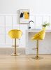 COOLMORE Swivel Bar Stools Set of 2 Adjustable Counter Height Chairs with Footrest for Kitchen, Dining Room 2PC/SET
