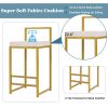 TOPMAX Modern 4-Piece Counter Height Extra Long Console Bar Dining Table Set with 3 Padded Stools for Small Places, Gold