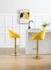 COOLMORE Swivel Bar Stools Set of 2 Adjustable Counter Height Chairs with Footrest for Kitchen, Dining Room 2PC/SET