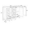 U_STYLE 59.8'' Modern Mirrored Console Table Sideboard for Living Room Dining Room with 4 Cabinets and 3 Adjustable Shelves (As Same As WF284039AAK)