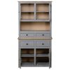 Highboard Gray 36.6"x15.9"x70.9" Solid Pine Panama Range