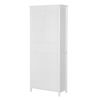 FCH American Country MDF Spray Paint Upper Shelf Middle Drawer Lower Two Doors Bookcase White
