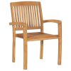 5 Piece Patio Dining Set Solid Wood Teak