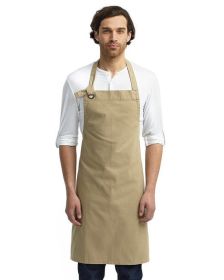 Unisex Calibre Heavy Cotton Canvas Bib Apron - BLACK - OS (Color: Khaki, size: OS)