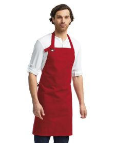 Unisex Calibre Heavy Cotton Canvas Bib Apron - BLACK - OS (Color: Red, size: OS)