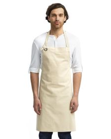 Unisex Calibre Heavy Cotton Canvas Bib Apron - BLACK - OS (Color: NATURAL, size: OS)