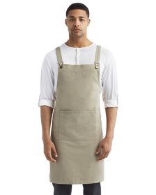Cross Back Barista Apron - BLACK - OS (Color: Khaki, size: OS)