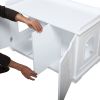 Cat Washroom Bench;  Wood Litter Box Cover with Spacious Inner;  Ventilated Holes;  Removable Partition;  Easy Access